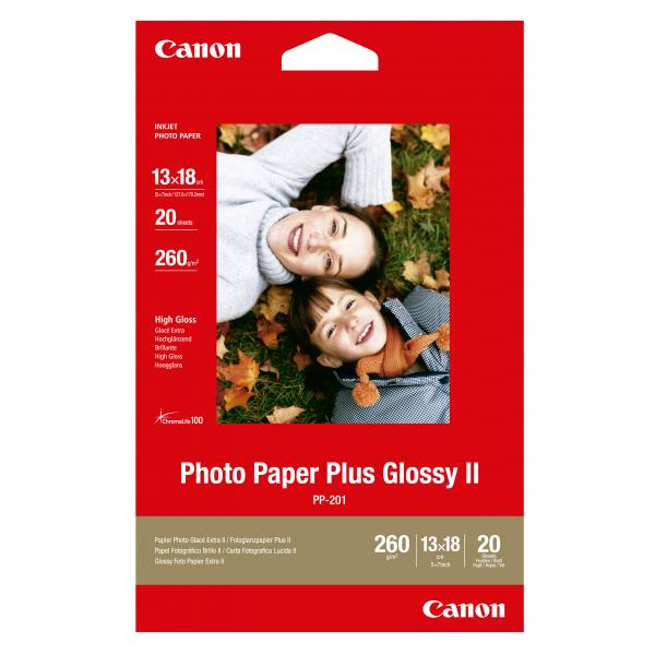 Canon Photo Paper Plus Glossy, foto papír, lesklý+, bílý, 13x18cm, 265g, 20ks,PP-201