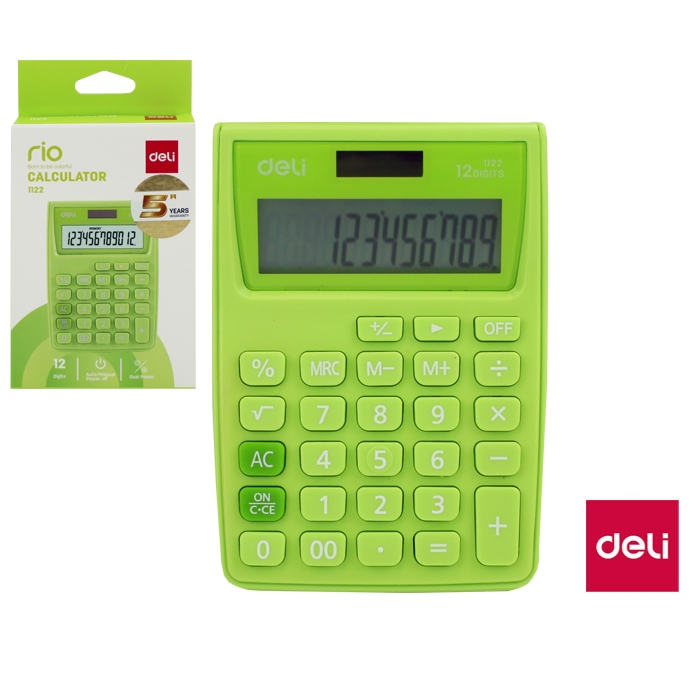 Kalkulačka Deli, zelená E1122