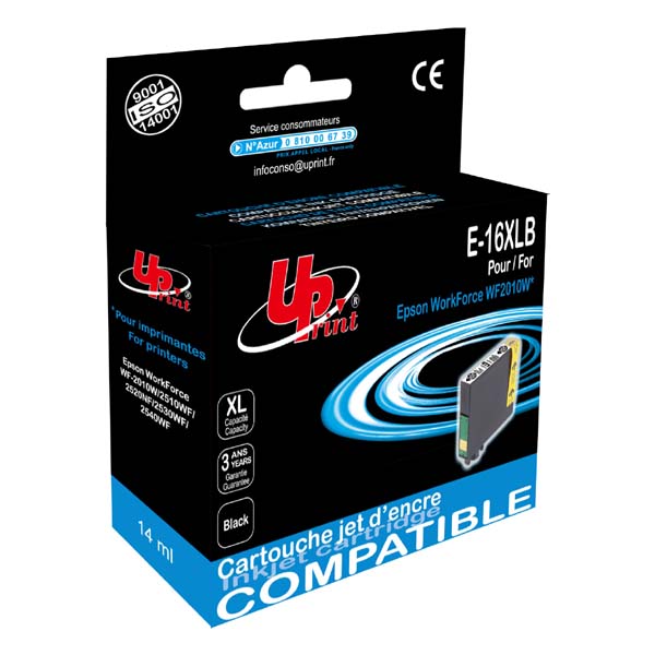 Kompatibilní cartridge Epson C13T16314010, WF-2540WF, WF-2520NF, black, 16XL, UPrint