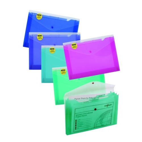 Spisové desky s drukem A4 s 3dílným organizérem, různé barvy