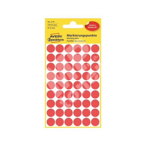 Etikety na ruční popis kolečko průměr 12 mm - červené - 3141 1