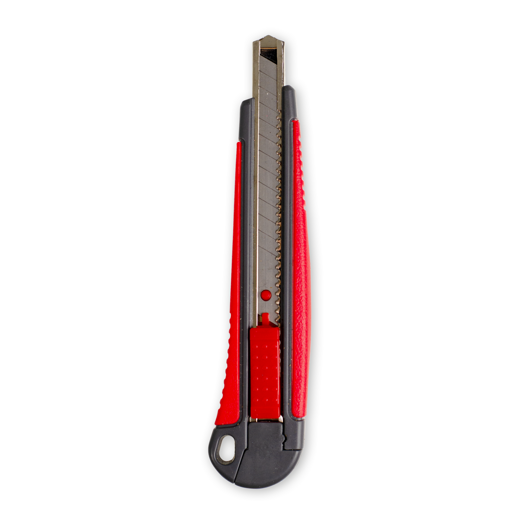 Kovový ulamovací nůž Kores 9 mm, softgrip, šedočervený