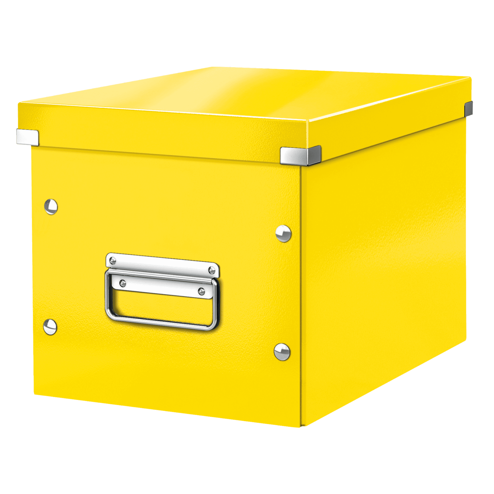 Čtvercová úložná krabice Leitz Click & Store WOW, velikost M, žlutá
