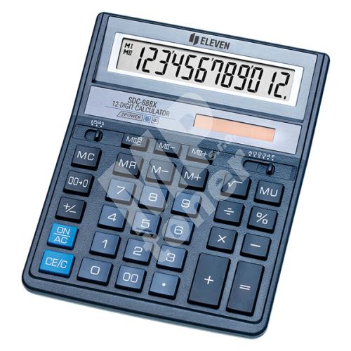 Kalkulačka Eleven SDC-888XBL, modrá, stolní, dvanáctimístná 1