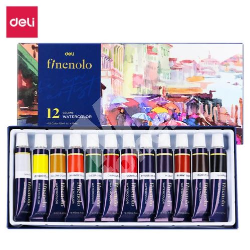 Akvarelové barvy Deli Finenolo, 12ml, 12 barev 1