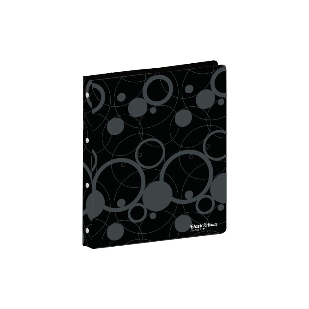 Pořadač A4 4 kroužek, Black&White, 2 cm, černý