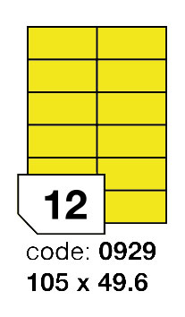 Samolepící etikety Rayfilm Office 105x49,6 mm 300 archů, fluo žlutá, R0131.0929D