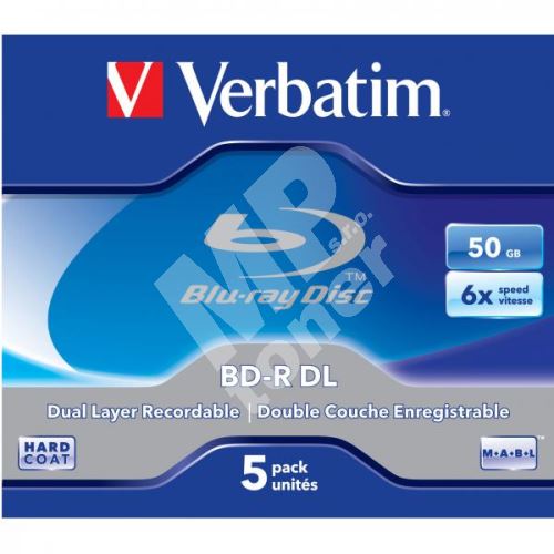 Verbatim 50GB BD-R DL, jewel, 43748, 6x, 5-pack 1