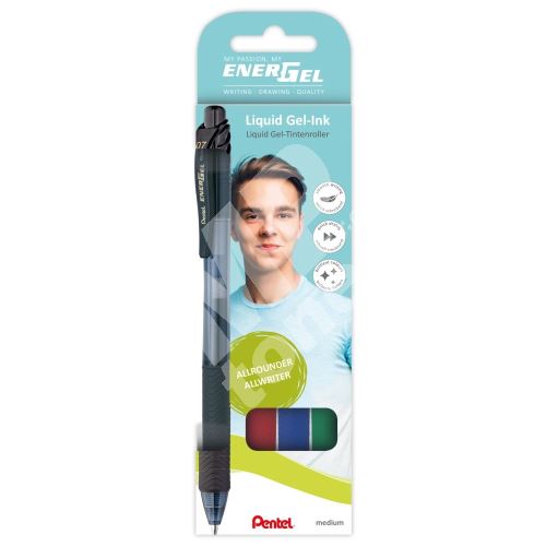 Pentel EnerGel BL107, kuličkové pero, sada 4 základní barvy 1