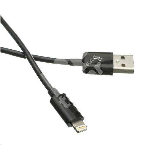 Kabel C-Tech USB 2.0 Lightning iPhone 5 a vyšší, nabíjecí kabel, 1m, černý 1