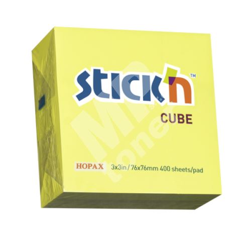 Samolepící bločky Stick n 76x76mm, Neon žlutá, 400 lístků 1
