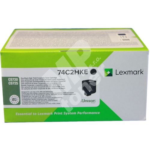 Toner Lexmark 74C2HKE, black, originál 1