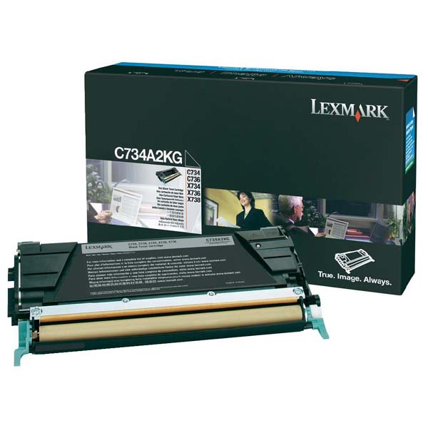 Toner Lexmark C734/C736/X734/X736/X738, C734A2KG, black, originál