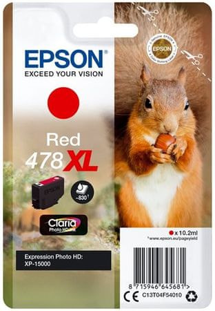 Inkoustová cartridge Epson C13T04F54010, XP-15000, red, 478XL originál