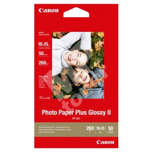 Canon Photo Paper Plus Glossy, foto papír, lesklý+, bílý, 10x15cm, 260g, 50ks 2