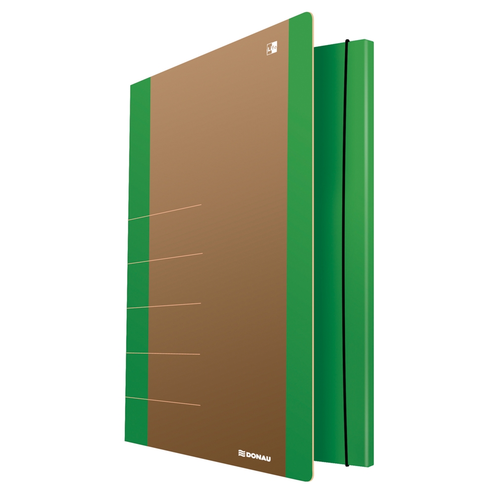 Spisové desky s gumičkou Donau Life, A4, karton, neonově zelené