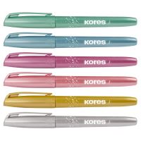 Zvýrazňovače Kores Glitter Text Marker, třpytivé, set 6 barev 2 (1)