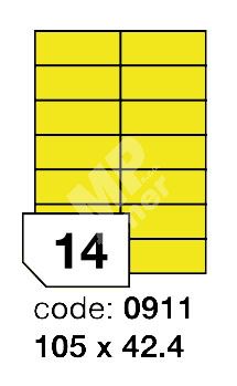 Samolepící etikety Rayfilm Office 105x42,4 mm 100 archů,fluo žlutá, R0131.0911A 1