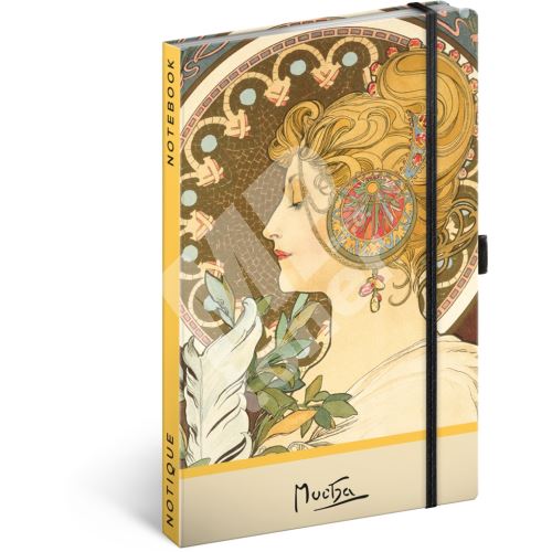 Notes Notique Alfons Mucha, Pero, tečkovaný, 13 x 21 cm 1
