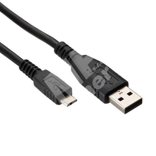 Kabel USB (2.0), USB A M- USB micro M, 0.6m, černý 3