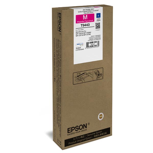 Inkoustová cartridge Epson C13T944340, WF-C5210, C5290, C5710, magenta, originál