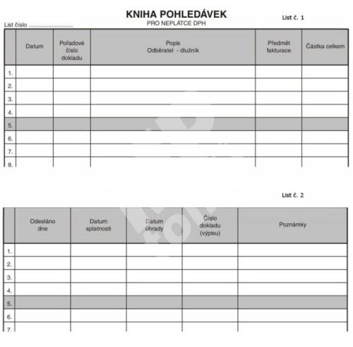Kniha pohledávek pro neplátce DPH ASOPOL 010500 1