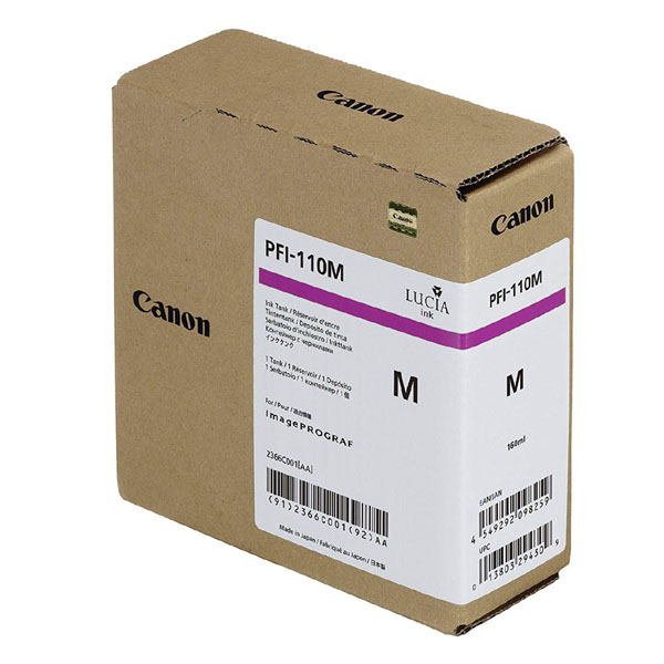 Inkoustová cartridge Canon PFI110M, imagePROGRAF TX-2000, magenta, 2366C001, originál