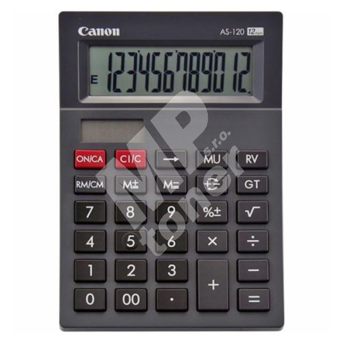 Kalkulačka Canon AS-120, černá, stolní, dvanáctimístná 1