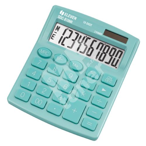 Kalkulačka Eleven SDC-810NRGNE, tyrkysová, stolní, desetimístná, duální napájení 1