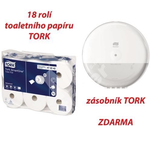 18 rolí Toaletní papír Tork SmartOne, 2vrstvy, T8 a zásobník  - Alza 200 Kč 1