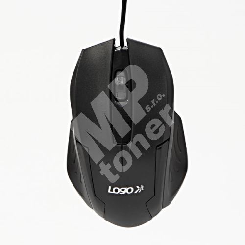Myš Logo Shape, 800DPI, optická, 3tl., drátová USB, černá 1