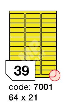 Samolepící etikety Rayfilm Office 64x21 mm 300 archů, fluo žlutá, R0131.7001D 1