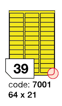 Samolepící etikety Rayfilm Office 64x21 mm 300 archů, fluo žlutá, R0131.7001D