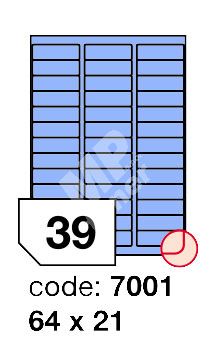 Samolepící etikety Rayfilm Office 64x21 mm 300 archů, matně modrá, R0123.7001D 1