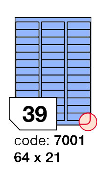 Samolepící etikety Rayfilm Office 64x21 mm 300 archů, matně modrá, R0123.7001D