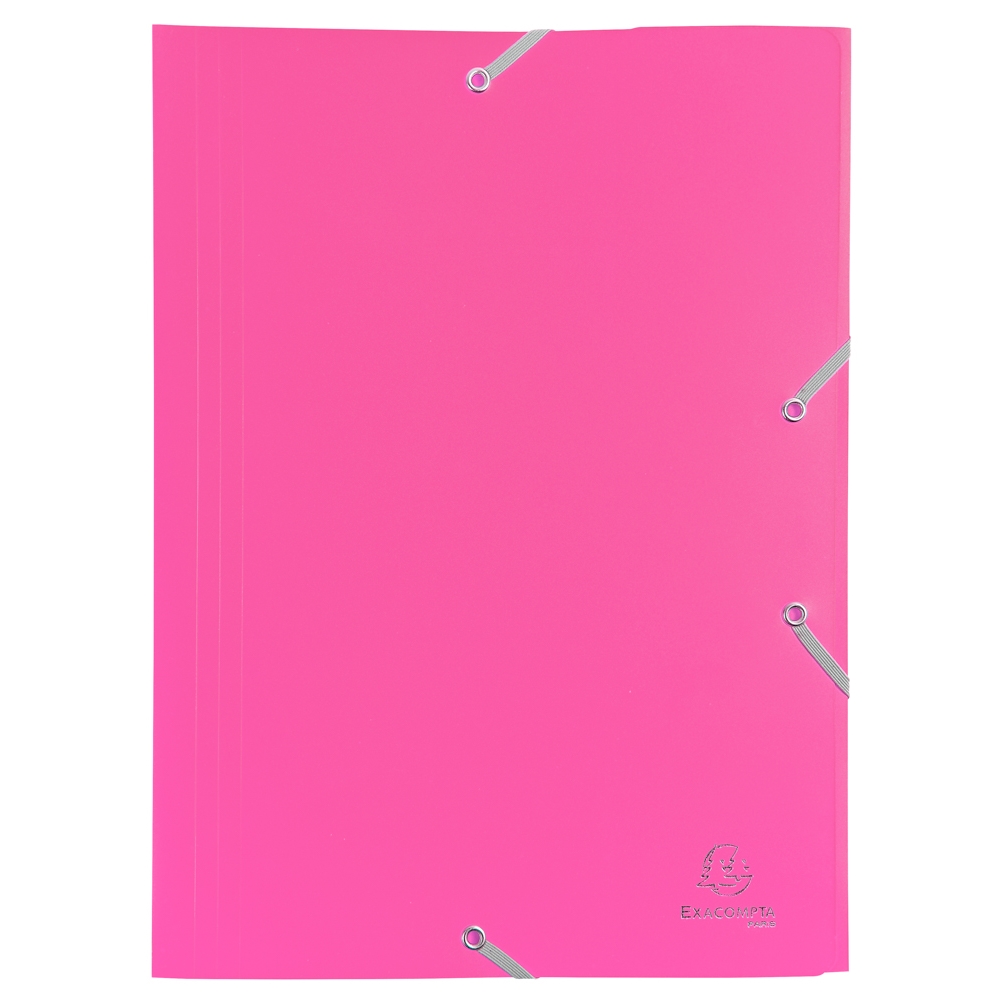 Spisové desky s gumičkou Exacompta, A4 maxi, PP, růžové