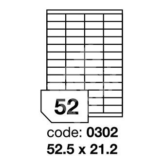 Samolepící etikety Rayfilm Synthetic 52,5x21,2 mm 100 archů, matné PE, R0503.0302A 1
