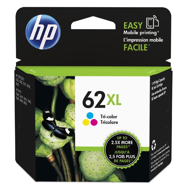 Inkoustová cartridge HP C2P07AE, color, No.62XL, originál
