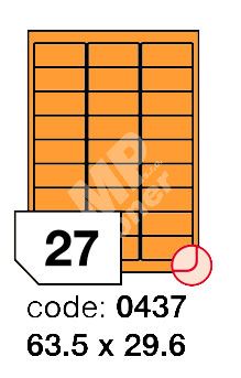 Samolepící etikety Rayfilm Office 63,5x29,6 mm 300 archů, fluo oranžová, R0133.0437D 1