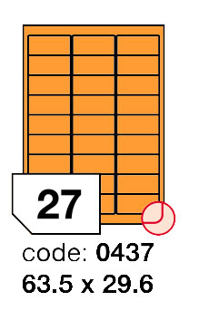Samolepící etikety Rayfilm Office 63,5x29,6 mm 300 archů, fluo oranžová, R0133.0437D