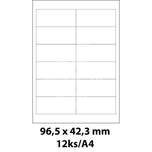 Print etikety Emy 96,5x42,3 mm, 12ks/arch, 100 archů, samolepící 1