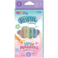 Popisovače se třpytkami Colorino Pastel, kulaté, 6 barev Popisovače se třpytkami Colorino Pastel, kulaté, 6 barev