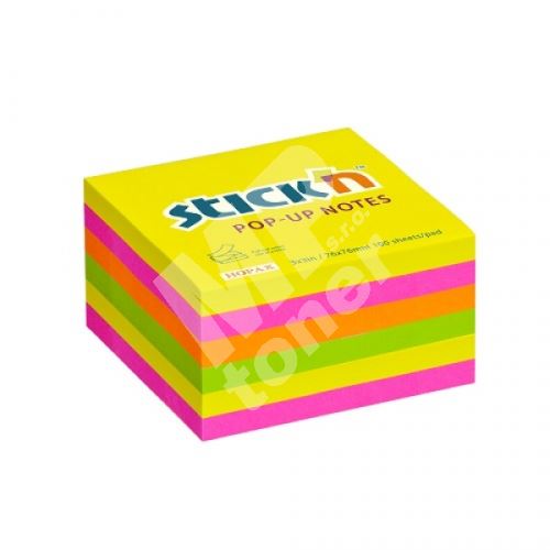 Samolepicí kostka Stick n POP-UP, neon mix, 6 x 100 lístků, 76 x 76 mm 1