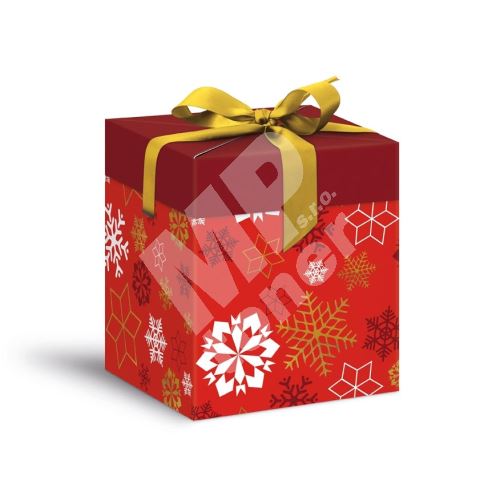 Krabička dárková vánoční 12 x 12 x 15cm, červená 1