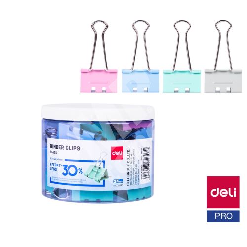 Binder clip Deli 41mm, 24ks "Bez námahy" E8552S 1