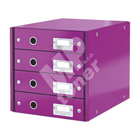 Zásuvkový archivační box Leitz Click-N-Store, 4 zásuvky, purpurový 1