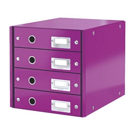 Zásuvkový archivační box Leitz Click-N-Store, 4 zásuvky, fialový