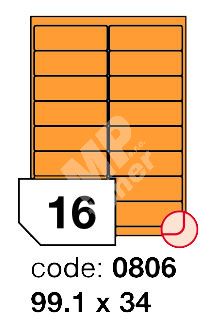 Samolepící etikety Rayfilm Office 99,1x34 mm 300 archů, fluo oranžová, R0133.0806D 1