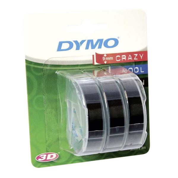 Páska Dymo Omega 9mm x 3m černý podklad, 3D, 1 blistr/3 ks, S0847730