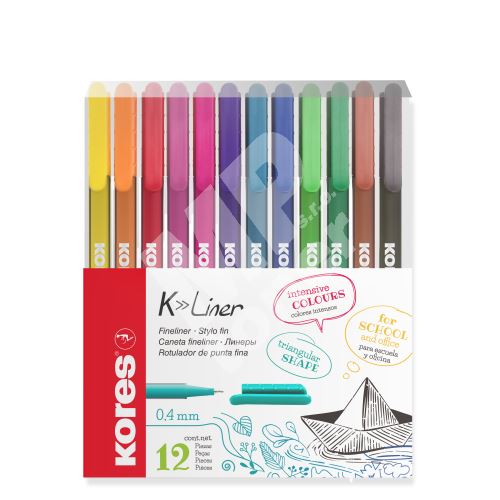 Popisovač Kores K-Liner, sada 12 ks 1